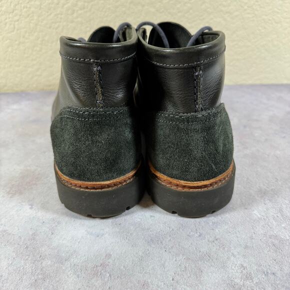 Clarks Trace Ramble Black Leather & Suede Heels Chukka Moc Toe Boots Mens 10.5M